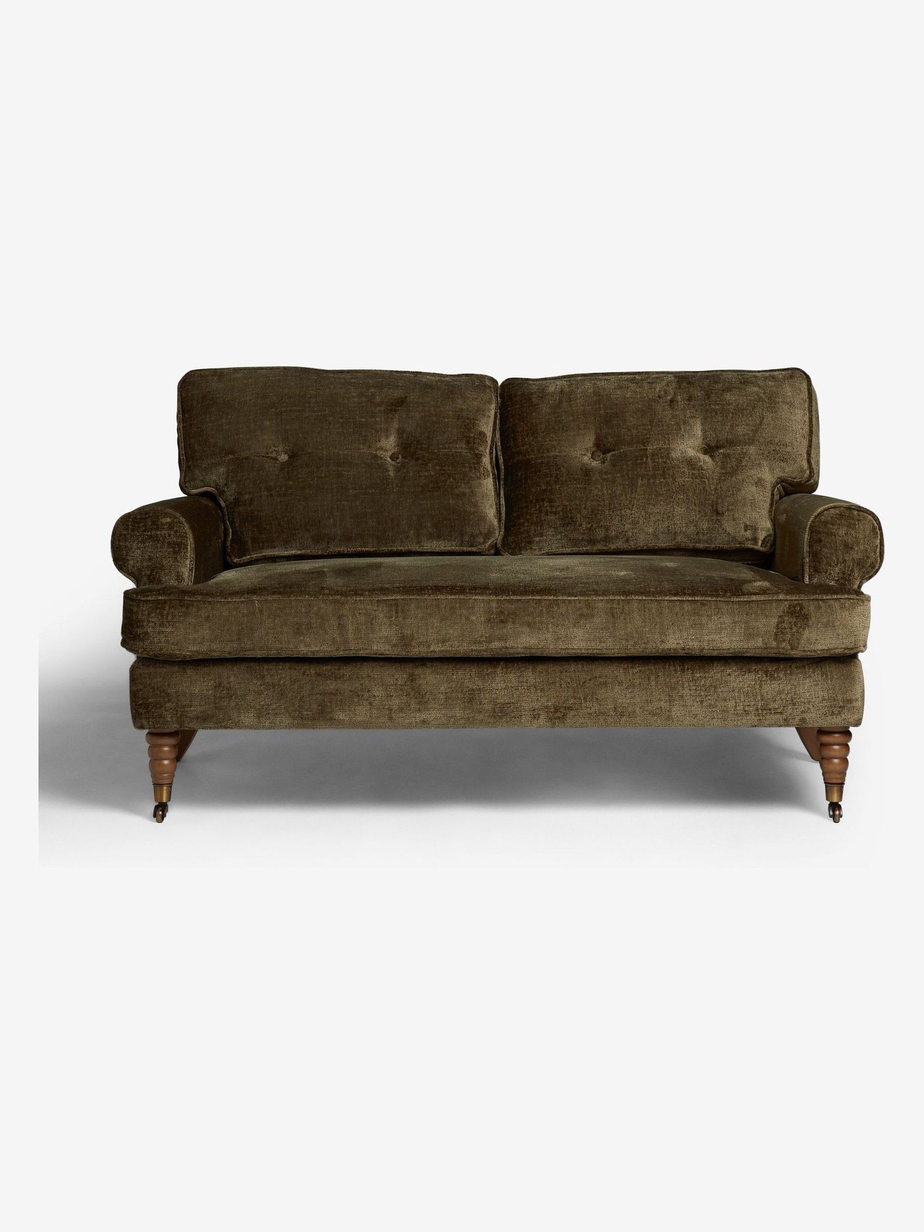 Buy Plush Chenille Dark Moss Green Delia Compact Sofa in a Box from the Next UK online shop