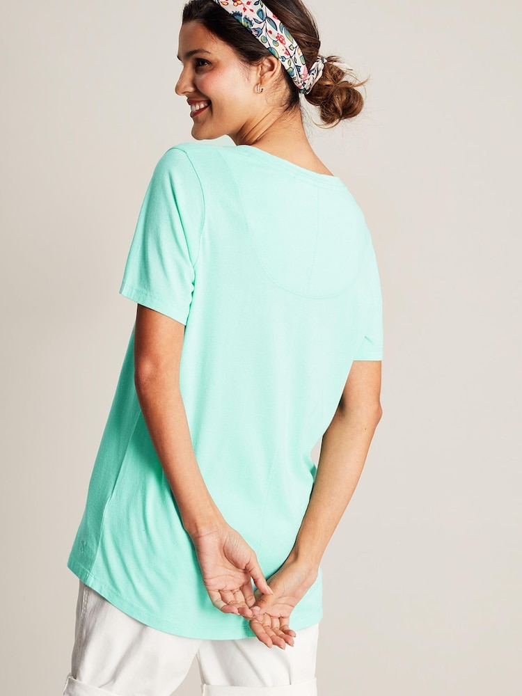 Joules Emily Blue V Neck T-shirt - Image 2 of 5 Joules Emily Blue V Neck T-shirt - Image 2 of 5