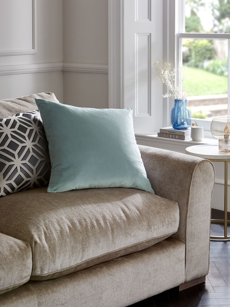 Soft Blue 59 x 59cm Matte Velvet Cushion - Image 1 of 3