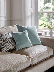 Soft Blue 43 x 43cm Matte Velvet Cushion - Image 2 of 5