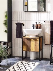 Black Mirrored Slimline Tall Storage Unit - Image 2 of 7