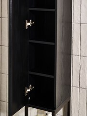 Black Mirrored Slimline Tall Storage Unit - Image 3 of 7