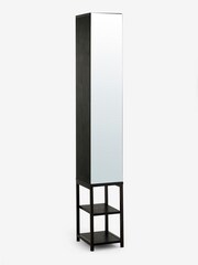 Black Mirrored Slimline Tall Storage Unit - Image 7 of 7