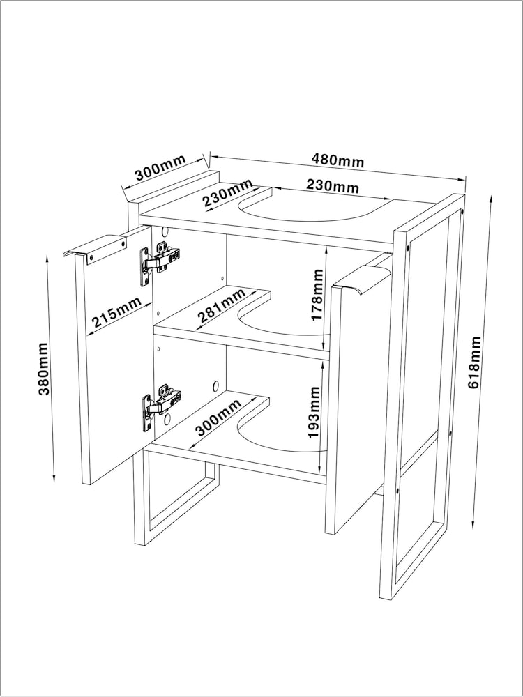 Natural Bronx Oak Effect Under Sink Storage Unit - Image 11 of 11