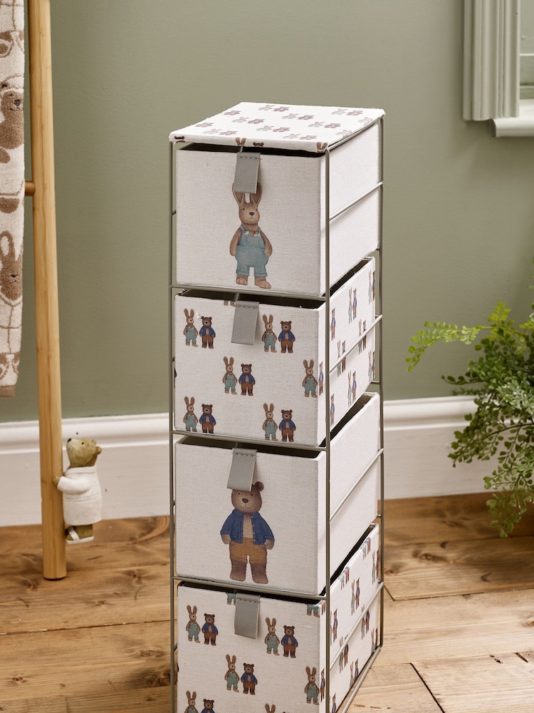 White Bertie Bear and Rosie Rabbit Storage Drawers - Image 1 of 4