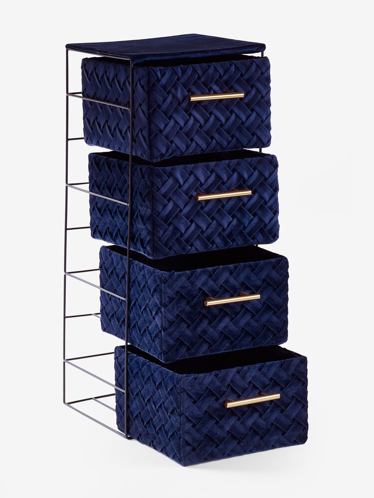 Navy Blue Velvet Storage Drawers - Image 4 of 4