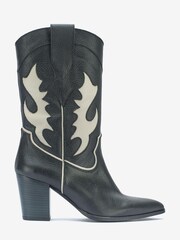 Mint Velvet Dixie Cowboy Black Boots - Image 1 of 4