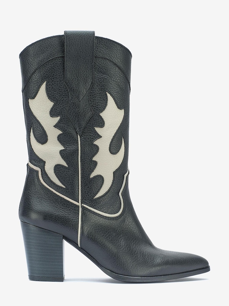 Mint Velvet Dixie Cowboy Black Boots - Image 1 of 4