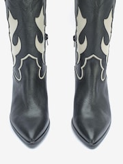 Mint Velvet Dixie Cowboy Black Boots - Image 3 of 4