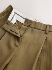 Khaki Green Crinkle Palazzo Trousers - Image 2 of 3