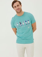 FatFace Green Out With The Buoys T-Shirt - Image 1 of 4
