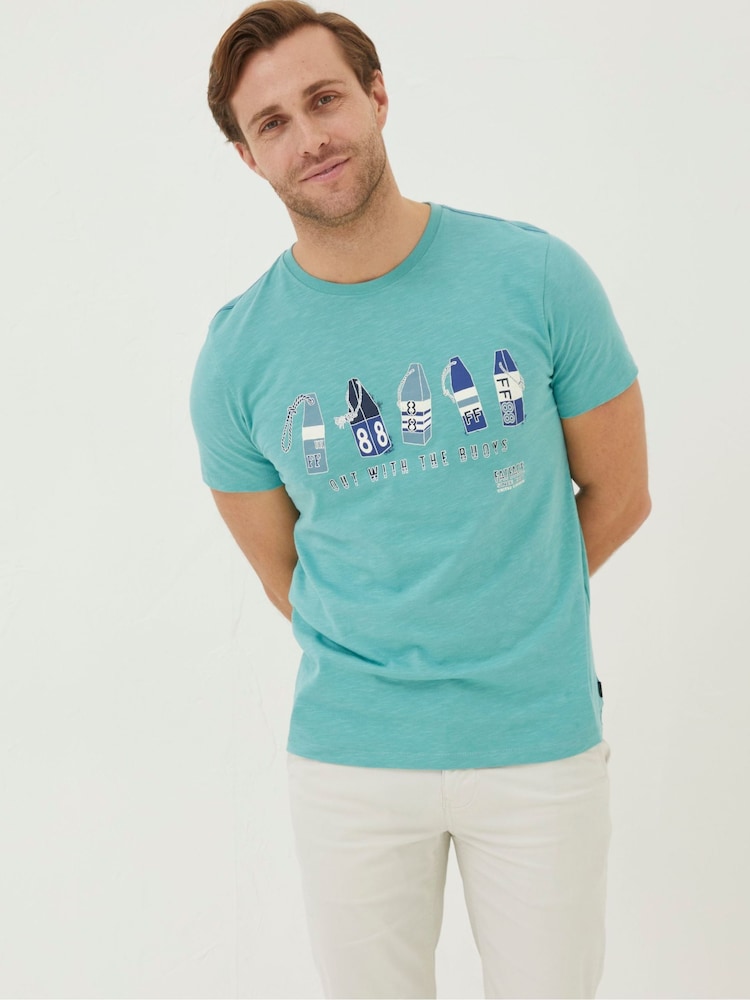 FatFace Green Out With The Buoys T-Shirt - Image 1 of 4 FatFace Green Out With The Buoys T-Shirt - Image 1 of 4