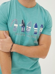 FatFace Green Out With The Buoys T-Shirt - Image 3 of 4