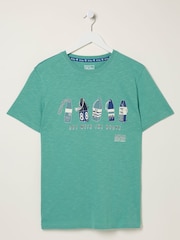 FatFace Green Out With The Buoys T-Shirt - Image 4 of 4