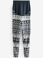 Navy Blue Fairisle Pattern Matching Family Womens Maternity Christmas Cotton Pyjamas - Image 4 of 4