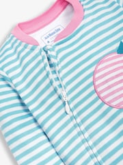 JoJo Maman Bébé Pink Dinosaur Personalised Appliqué Cotton Zip Baby Sleepsuit - Image 5 of 5