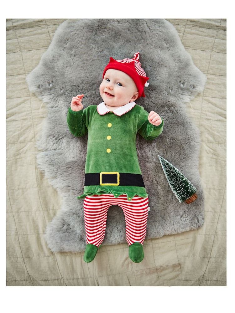 JoJo Maman Bébé Red Personalised 2-Piece Baby Elf Outfit Set - Image 6 of 6