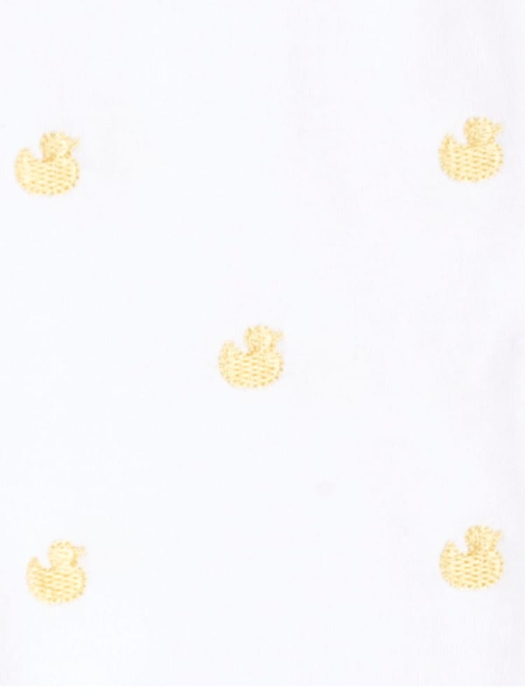 JoJo Maman Bébé Yellow Duck Personalised Embroidered Cotton Baby Sleepsuit - Image 4 of 4