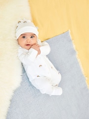 JoJo Maman Bébé Rainbow Personalised Embroidered Cotton Baby Sleepsuit - Image 2 of 5