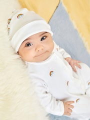 JoJo Maman Bébé Rainbow Personalised Embroidered Cotton Baby Sleepsuit - Image 3 of 5