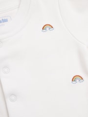 JoJo Maman Bébé Rainbow Personalised Embroidered Cotton Baby Sleepsuit - Image 5 of 5