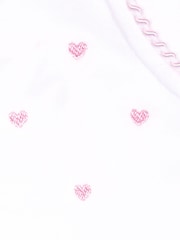 JoJo Maman Bébé Pink Heart Personalised Embroidered Cotton Baby Sleepsuit - Image 8 of 8