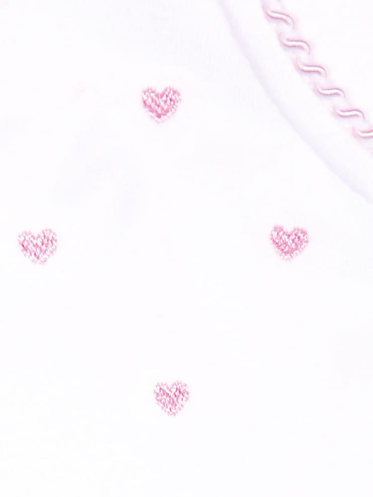 JoJo Maman Bébé Pink Heart Personalised Embroidered Cotton Baby Sleepsuit - Image 8 of 8