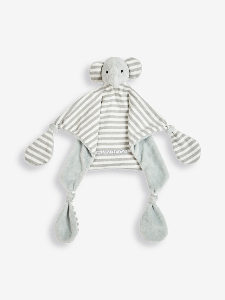 JoJo Maman Bébé Grey Elephant Personalised Comforter - Image 1 of 3