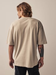 Stone Natural Oversized Heavyweight 100% Cotton T-Shirt - Image 2 of 6