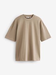 Stone Natural Oversized Heavyweight 100% Cotton T-Shirt - Image 4 of 6
