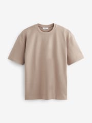 Blanc/bleu marine/pierre naturelle - Coupe ample - Lot de 3 t-shirts épais - Image 2 de 10