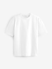 Blanc/bleu marine/pierre naturelle - Coupe ample - Lot de 3 t-shirts épais - Image 4 de 10