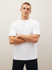 Blanc/bleu marine/pierre naturelle - Coupe ample - Lot de 3 t-shirts épais - Image 7 de 10