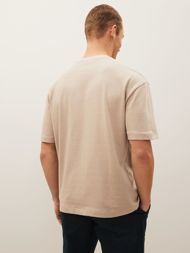 White/Navy Blue/Stone Natural Relaxed Fit Heavy weight T-Shirts 3 Pack - Image 9 of 10