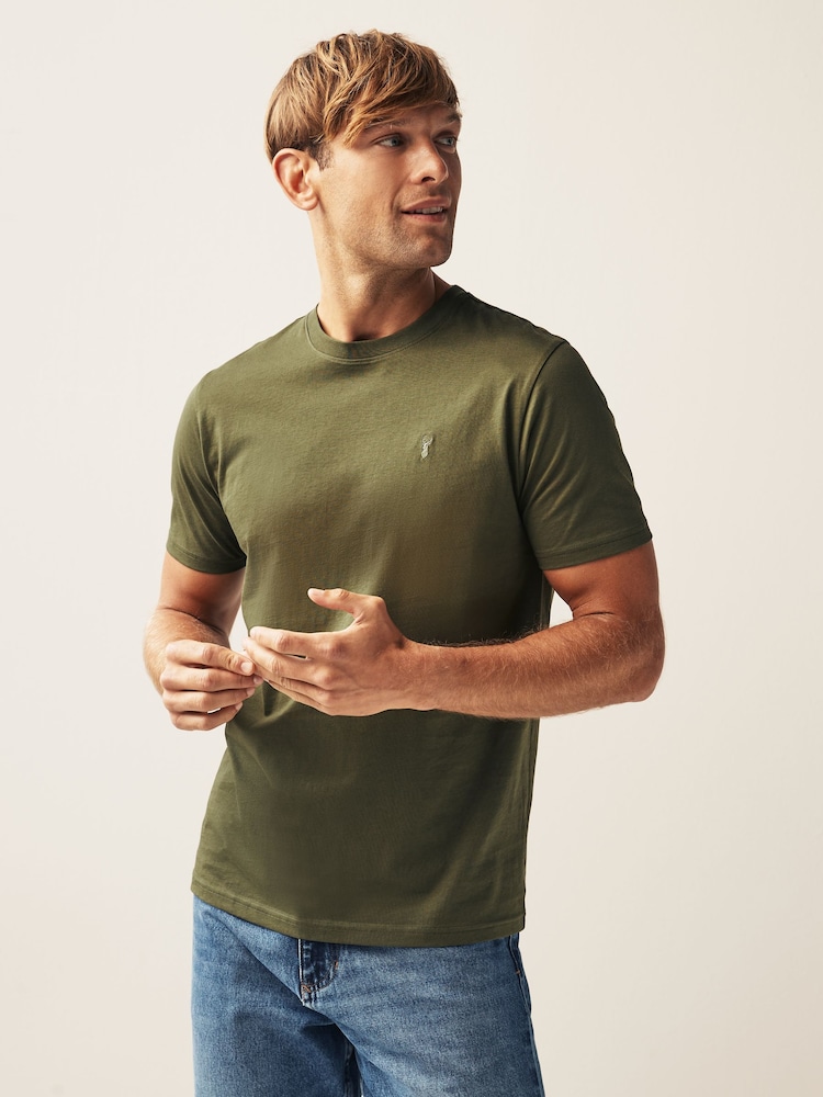 Navy Blue/ Brown/ Rust Red/ Green T-Shirt 4 Pack - Image 2 of 3