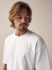 Weiß - Schweres T-Shirt aus 100% Baumwolle - Bild 4 von 7