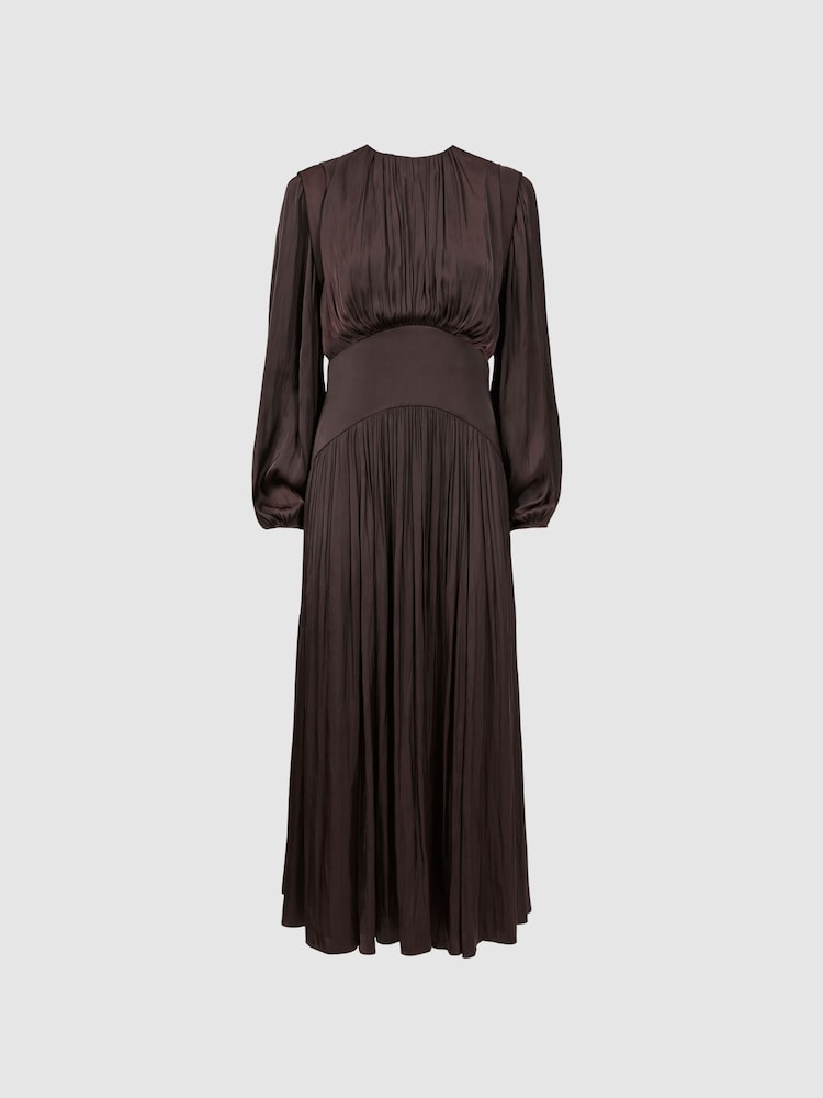 Florere Pleated Midi Dress - Image 2 of 7 Florere Pleated Midi Dress - Image 2 of 7