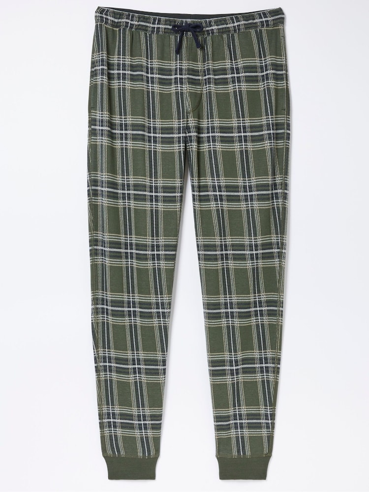 FatFace Green Kemble Cuffed Lounge Pyjamas - Image 4 of 4