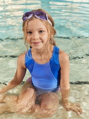 Blue Sports Cross-Back Swimsuit (3-16yrs) - Image 3 of 5