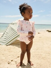 Cream Sunsafe Frill Swimsuit (3mths-7yrs) - Image 1 of 8