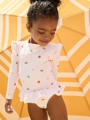 Cream Sunsafe Frill Swimsuit (3mths-7yrs) - Image 2 of 8