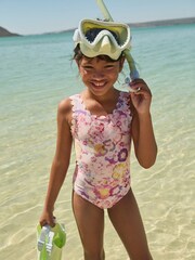 Multi Floral Scallop Swimsuit (3-16yrs) - Image 1 of 7
