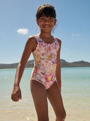 Multi Floral Scallop Swimsuit (3-16yrs) - Image 2 of 7