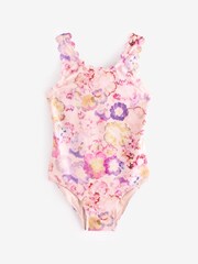 Multi Floral Scallop Swimsuit (3-16yrs) - Image 5 of 7