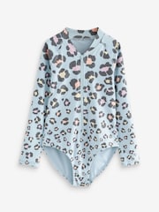 Blue Animal Print Long Sleeved Swimsuit (3-16yrs) - Image 4 of 6
