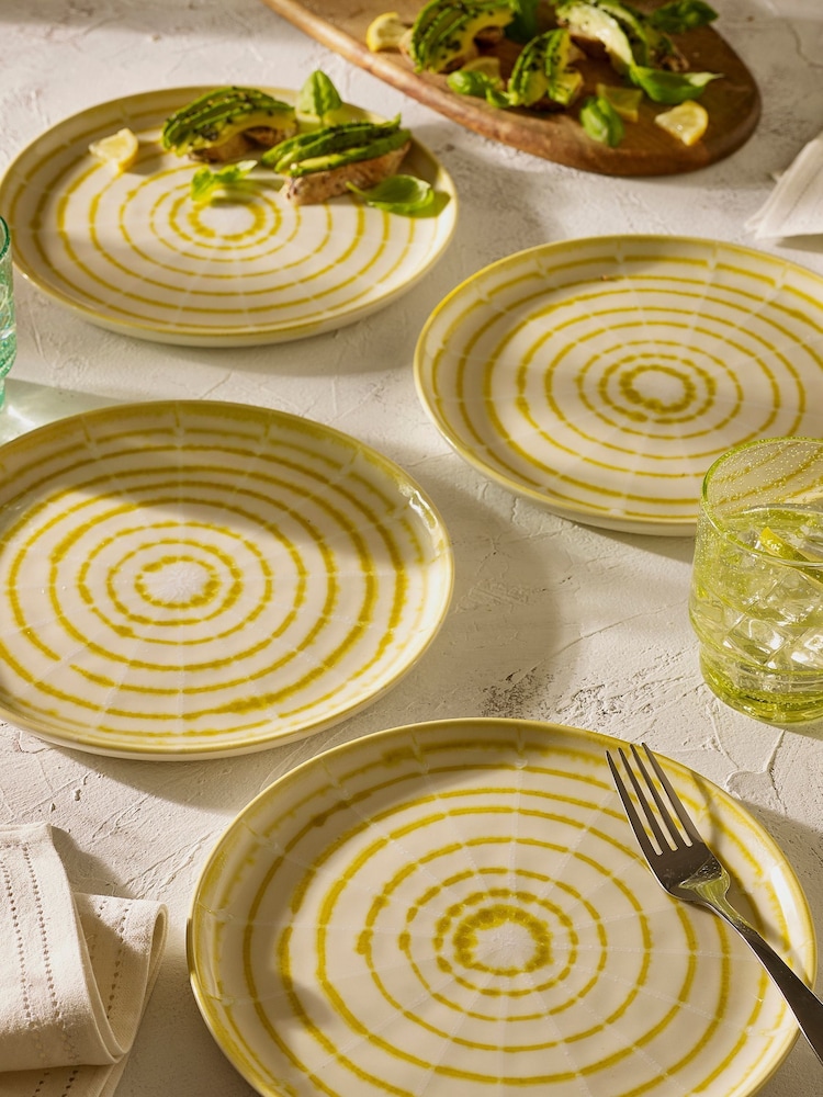 Set of 4 Yellow Almeria Side Plates - Image 1 of 3