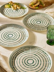 Set of 4 Teal Blue Almeria Dinner Plates - Image 1 of 5