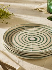 Set of 4 Teal Blue Almeria Dinner Plates - Image 3 of 5
