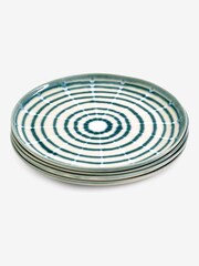 Set of 4 Teal Blue Almeria Dinner Plates - Image 5 of 5