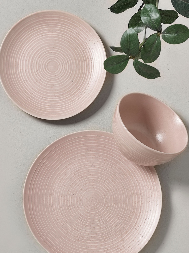 12 Piece Pink Bronx Dinner Set - Image 1 of 1